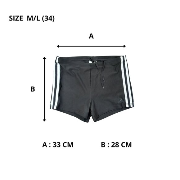 Adidas Men’s Black INFINITEX Swim Trunks – Size 34, 3-Stripes Athletic Swim Shor - Picture 7 of 7